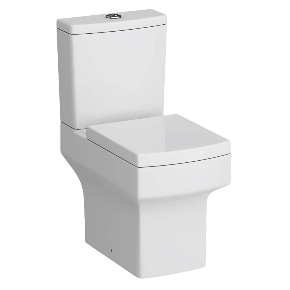 Arezzo Square Close Coupled Toilet + Seat Victorian Plumbing UK