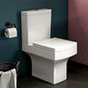 Arezzo Square Close Coupled Toilet + Soft Close Seat profile small image view 1 