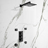 Arezzo Matt Black Square Concealed Triple Shower Valve with Fixed Head + 4 Body Jets profile small image view 1 
