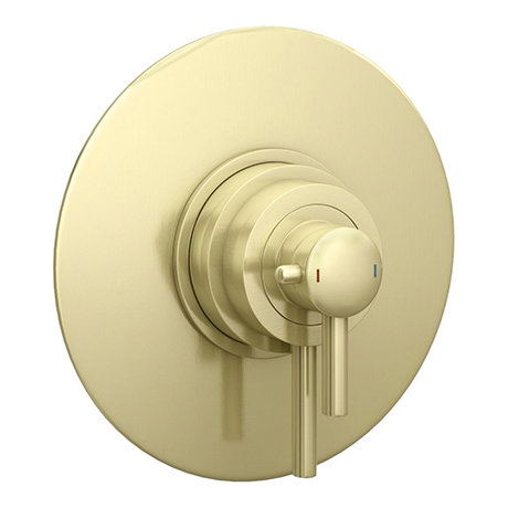 Arezzo Brushed Brass Round Concealed Dual Thermostatic Shower Valve