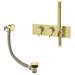 Arezzo Brushed Brass Round Concealed Thermostatic Shower Valve w. Handset + Freeflow Bath Filler profile small image view 6 