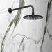Arezzo Matt Black Round Shower System (Fixed Head, Handset + Integrated Parking Bracket) profile small image view 3 