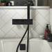 Arezzo Matt Black Square Wall Mounted Thermostatic Shower Valve with Handset profile small image view 2 