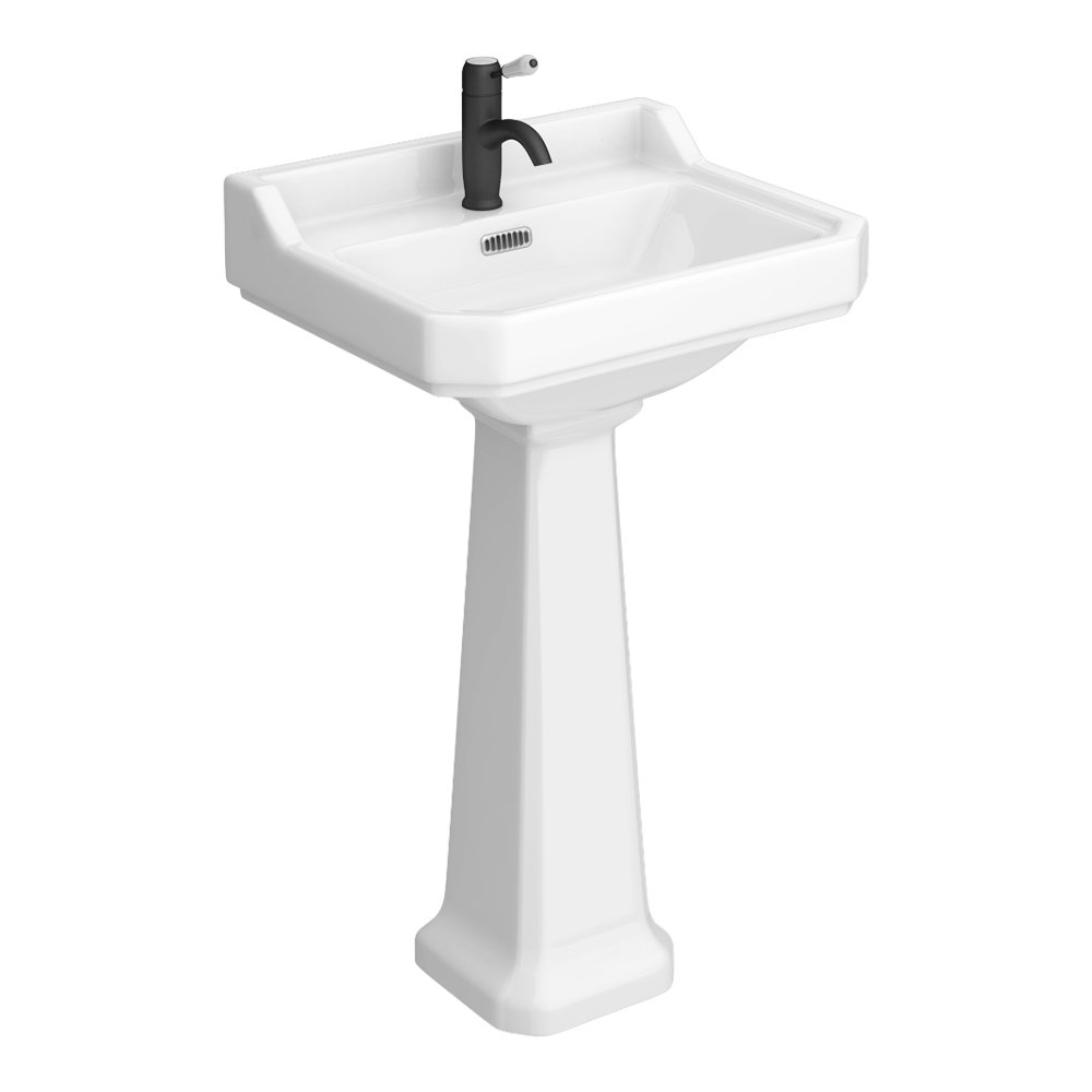 Arezzo Traditional 1 Tap Hole Basin + Pedestal (Various Size Options)