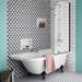Arezzo Traditional Shower Bath Suite - 1700mm with Matt Black Screen + Leg Set profile small image view 5 