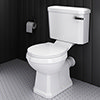 Arezzo Traditional Toilet with Chrome + Matt Black Lever Small Image