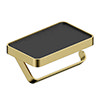 Arezzo Toilet Roll Holder with Shelf - Brushed Brass profile small image view 1 