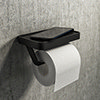 Arezzo Toilet Roll Holder with Shelf - Matt Black profile small image view 1 