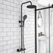 Arezzo Round Matt Black Shower Bath + Exposed Shower Pack (1700 B Shaped with Screen + Panel) profile small image view 3 