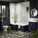 Arezzo Shower Bath - 1700mm L Shaped with Brushed Brass Screen + Matt Blue Panel profile small image view 4 