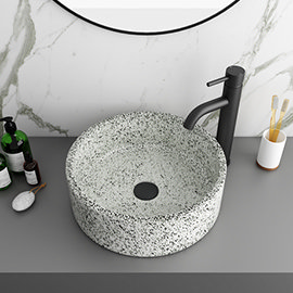 Arezzo Speckled Stone Effect Round Counter Top Basin - 410mm Diameter