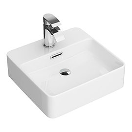 Arezzo 425 x 425mm Gloss White 1TH Rectangular Counter Top Basin