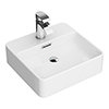 Arezzo 425 x 425mm Gloss White 1TH Rectangular Counter Top Basin profile small image view 1 