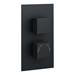 Arezzo Matt Black Wall Mounted Slimline Waterfall Bath Filler + Concealed Thermostatic Valve profile small image view 2 