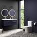 Arezzo Matt Blue Wall Hung Double Basin Vanity Unit (1205mm w. Brushed Brass Handles) profile small image view 5 