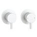 Arezzo Matt White Concealed Individual Stop Tap + Thermostatic Control Shower Valve profile small image view 2 