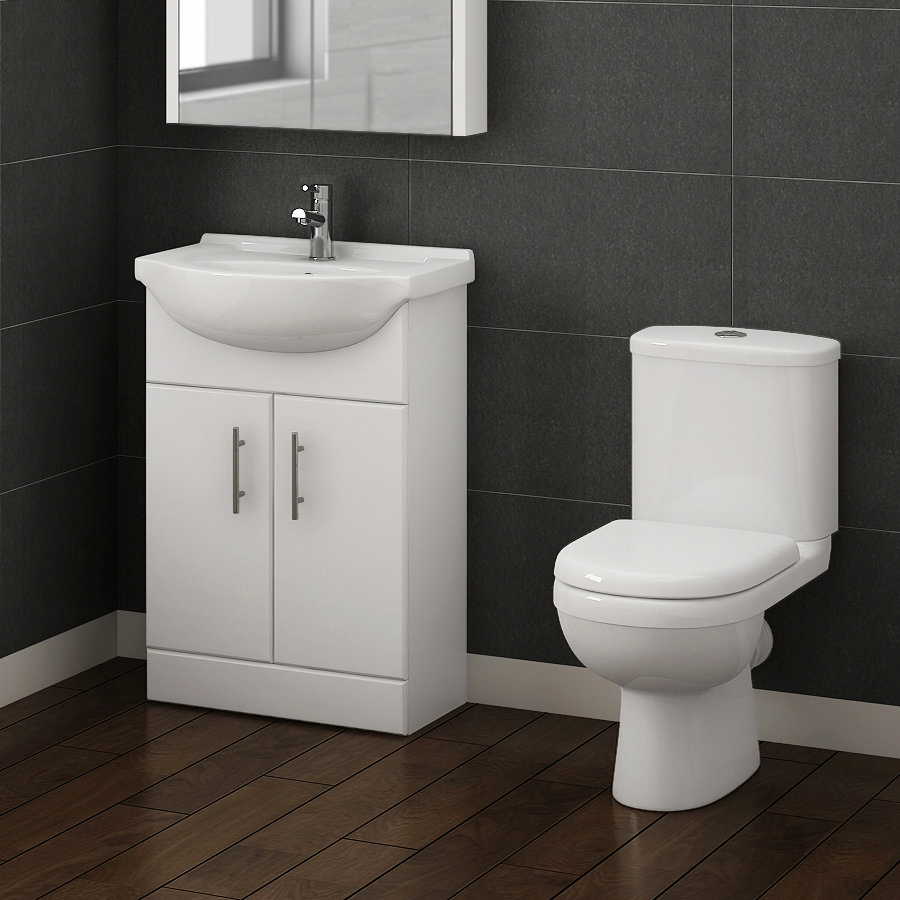 Alaska Vanity Unit with Modern Close Coupled Toilet