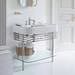 Arcade 900mm Basin and Stand with Glass Shelf - Various Tap Hole Options profile small image view 2 