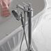 Arcade Floor Mounted Freestanding Bath Shower Mixer with Ceramic Lever - Nickel profile small image view 2 
