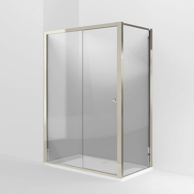 Arcade Single Slider Shower Door & Side Panel Nickel Various Size