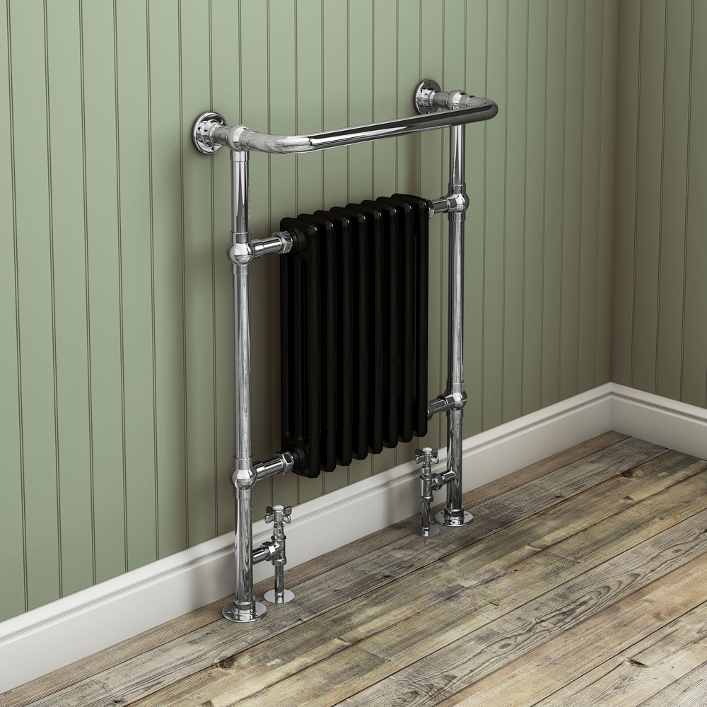 Aston Traditional Heated Towel Rail (Black & Chrome)