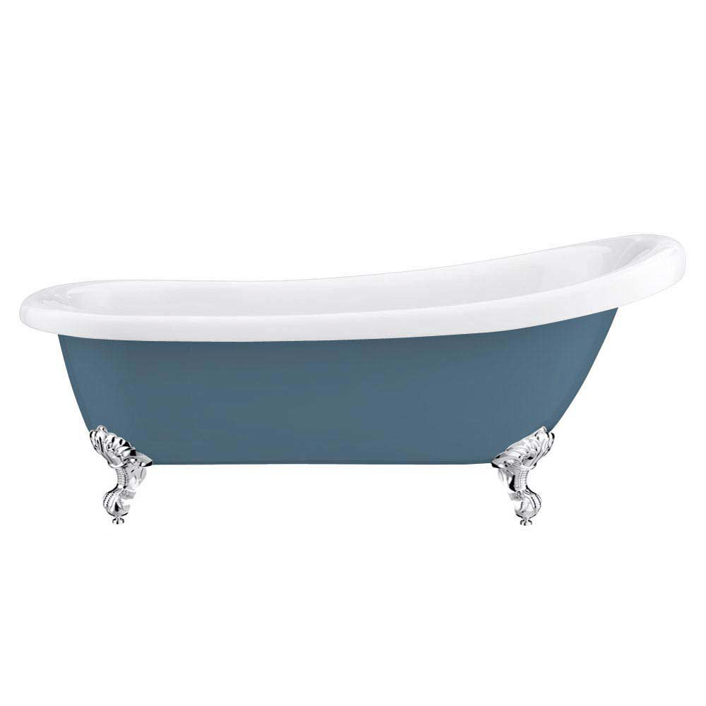 Astoria Blue 1710 Roll Top Slipper Bath w. Ball + Claw Leg Set