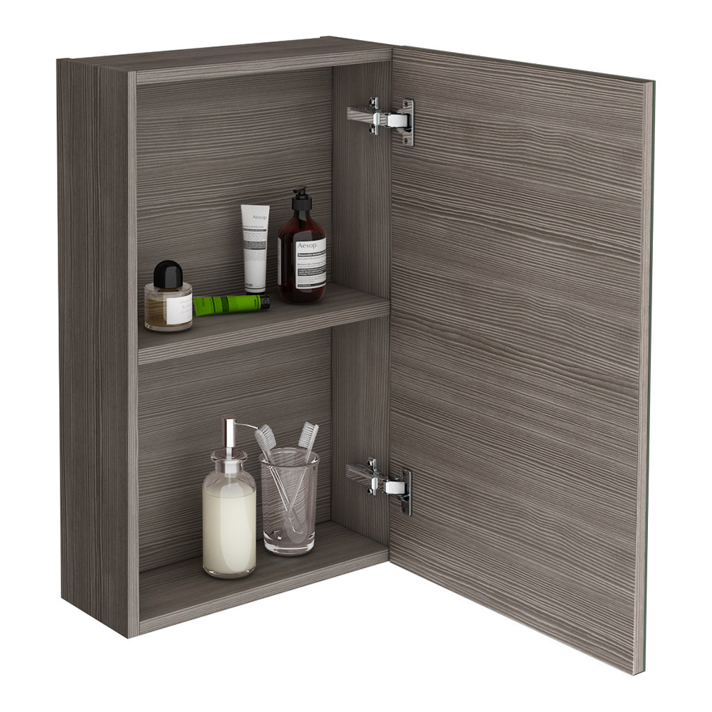 Brooklyn 450mm Grey Avola Bathroom Mirror Unit | Victorian Plumbing UK