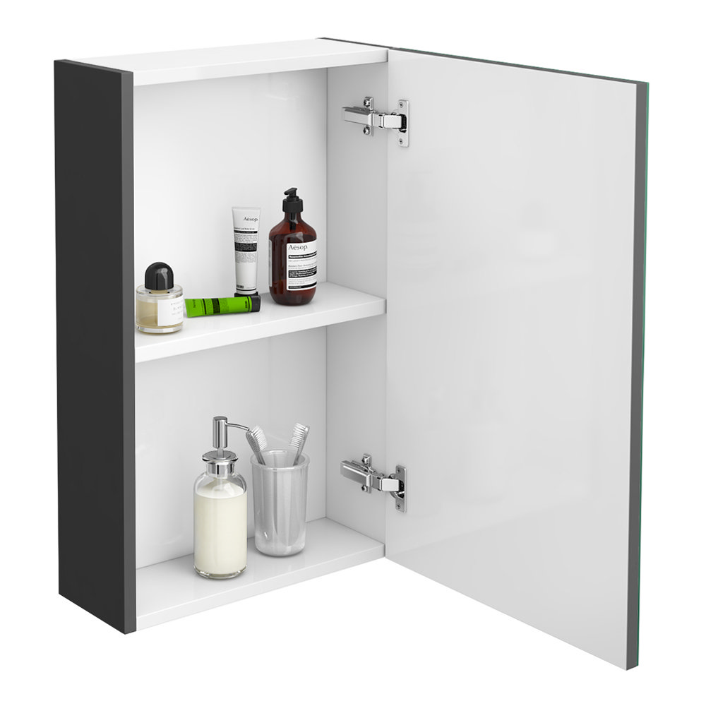 Brooklyn 450mm Gloss Grey Bathroom Mirror Unit Victorian Plumbing UK