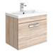 Brooklyn Bathroom Suite - Natural Oak with Chrome Handle - 500mm Wall Hung Vanity & Toilet profile small image view 2 