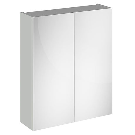 Brooklyn 600mm Grey Mist Bathroom Mirror Cabinet - 2 Door