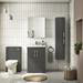 Brooklyn 600mm Gloss Grey Bathroom Mirror Cabinet - 2 Door profile small image view 2 