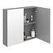 Brooklyn 800mm Grey Mist Bathroom Mirror Cabinet - 2 Door profile small image view 3 