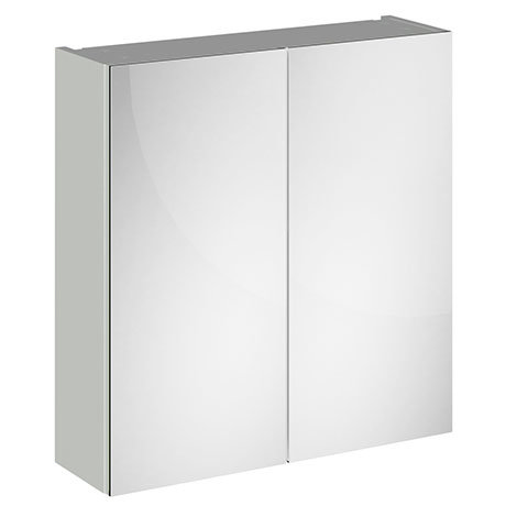 Brooklyn 800mm Grey Mist Bathroom Mirror Cabinet - 2 Door
