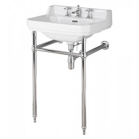 Bayswater Fitzroy 560mm 3TH Basin & Chrome Wash Stand