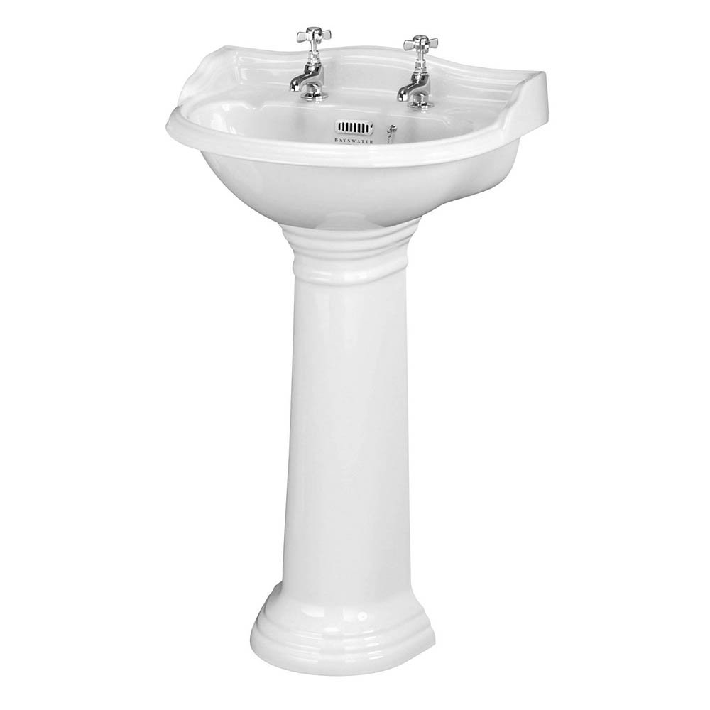 Bayswater Porchester Traditional 2TH Basin &amp; Full Pedestal