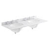 Bayswater 1200mm 3TH White Marble Double Bowl Basin Top profile small image view 1 