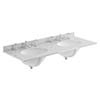 Bayswater 1200mm 3TH Grey Marble Double Bowl Basin Top profile small image view 1 