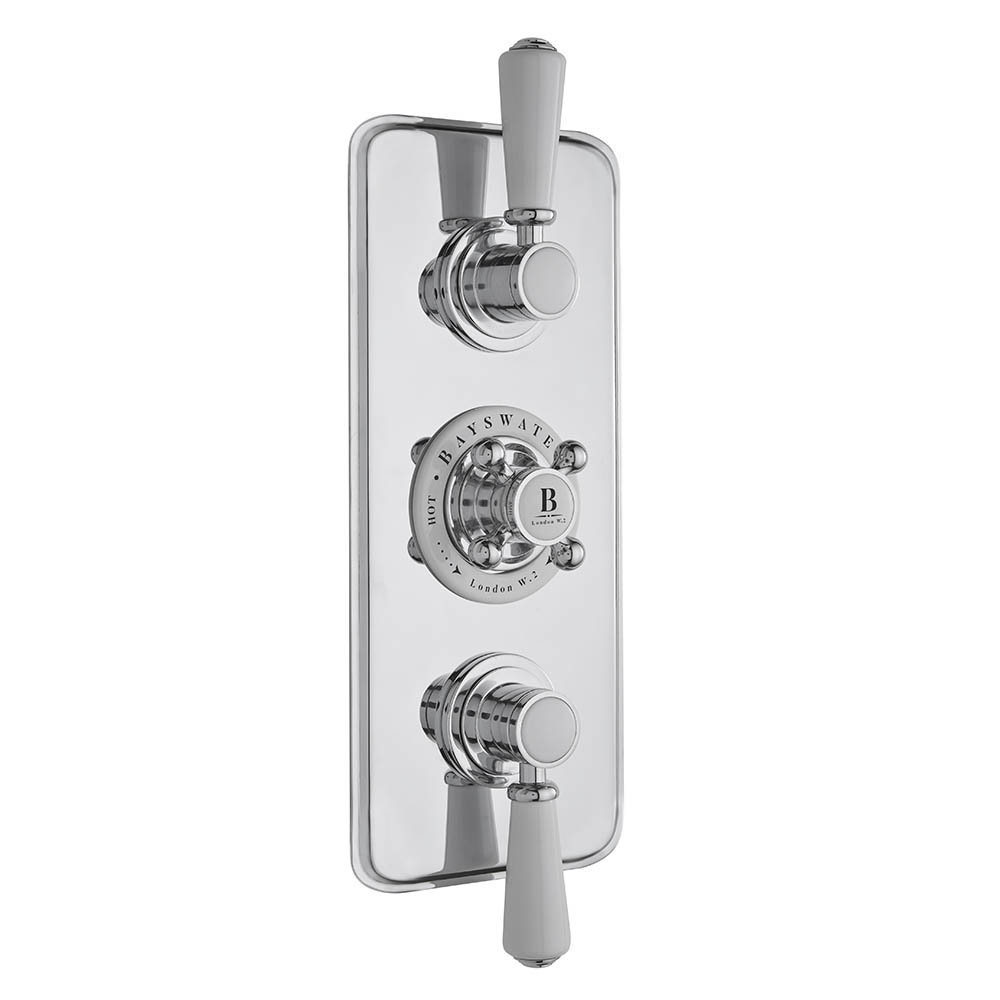 Bayswater White Triple Concealed Thermostatic Shower Valve with Diverter