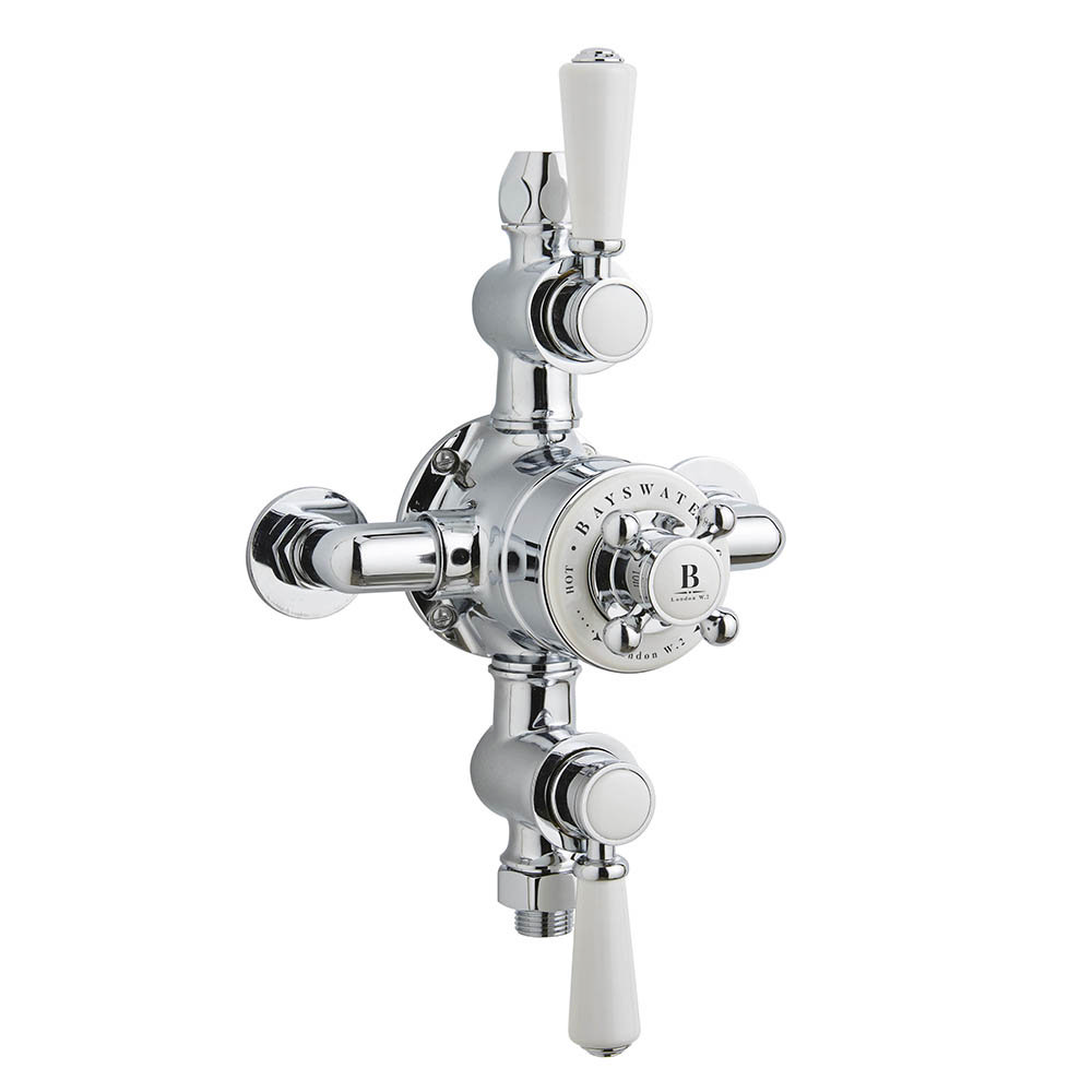Bayswater White Triple Exposed Thermostatic Shower Valve