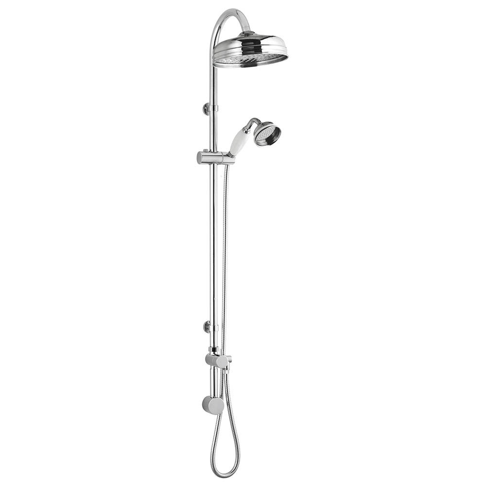 Bayswater Traditional Rigid Riser Kit with White Ceramic Handset &amp; Concealed Elbow