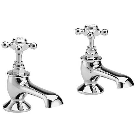 Bayswater White Crosshead Traditional Bath Taps