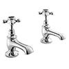 Bayswater Black Crosshead Traditional Basin Taps profile small image view 1 