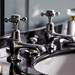 Bayswater White Crosshead Domed Collar Traditional Basin Taps profile small image view 3 