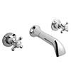 Bayswater White Crosshead Domed Collar 3 Tap Hole Wall Mounted Bath Filler profile small image view 1 