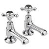 Bayswater Black Crosshead Domed Collar Traditional Basin Taps profile small image view 1 