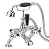 Bayswater Black Crosshead Domed Collar Deck Mounted Bath Shower Mixer profile small image view 1 