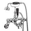 Bayswater Black Crosshead Domed Collar Wall Mounted Bath Shower Mixer profile small image view 1 