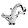 Bayswater White Lever Domed Collar Mono Basin Mixer + Pop-Up Waste profile small image view 1 