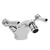 Bayswater White Lever Domed Collar Mono Bidet Mixer + Pop-Up Waste profile small image view 1 