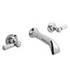 Bayswater White Lever Domed Collar 3 Tap Hole Wall Mounted Bath Filler profile small image view 1 